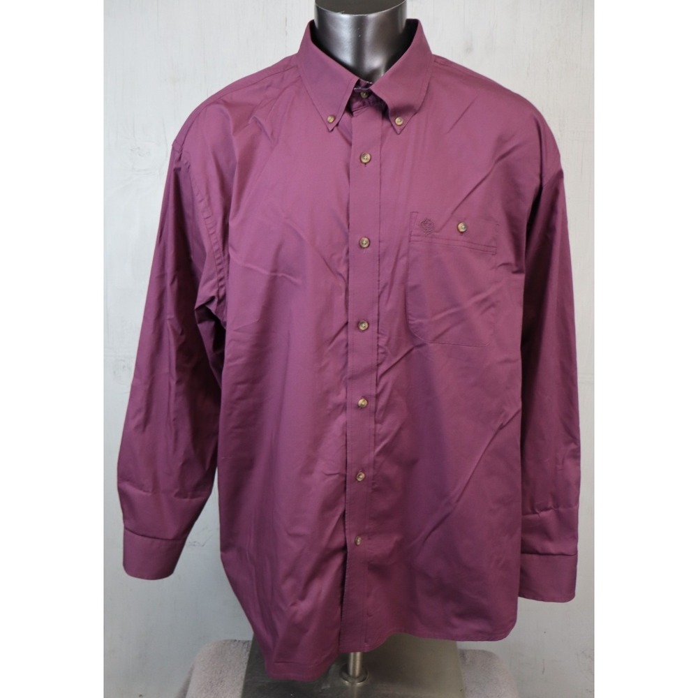 Wrangler George Strait Shirt Purple Button Front Down Western Size XXL Cotton